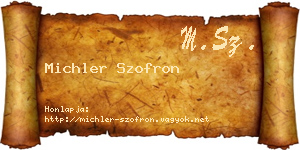 Michler Szofron névjegykártya